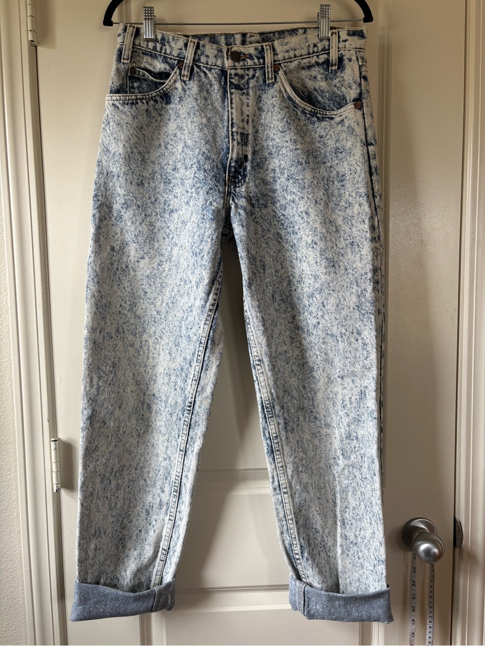 LEVIS VINTAGE Acid Wash Light Blue Denim Jeans Straight Leg